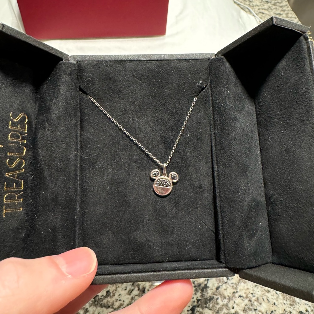 Disney treasures white gold plated Mickey necklace